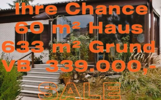 IHRE CHANCE: 3-ZIMMER-HAUS +633 m² BAUGRUND +NUR VB 339.000,- +GRÜNLAGE +GARAGE +VOLLKELLER