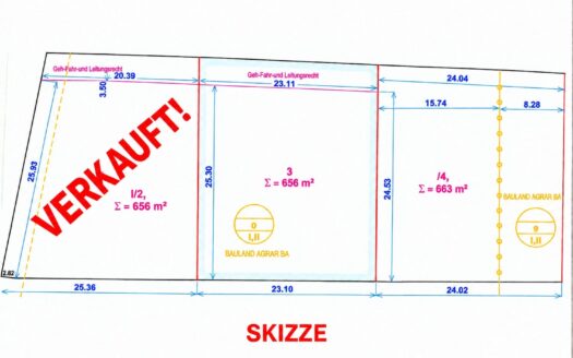 IHRE CHANCE – BAUGRUND MIT ZUKUNFT – ab 656 m² IN HARMANNSDORF-RÜCKERSDORF AB € 172.535,-